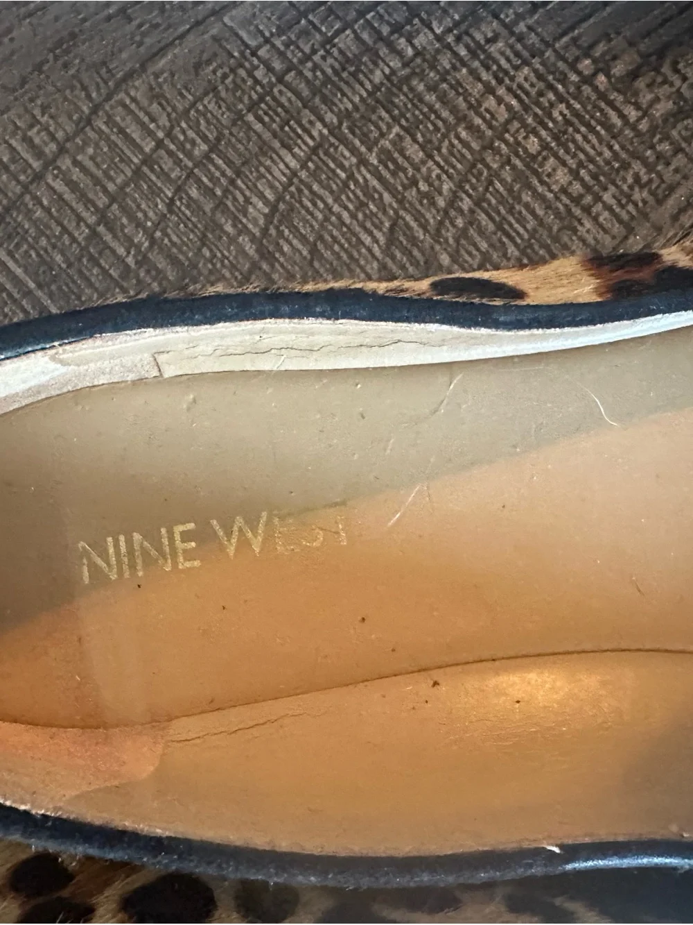 Nine West Leopard Print Pointed Flats with Black Trim